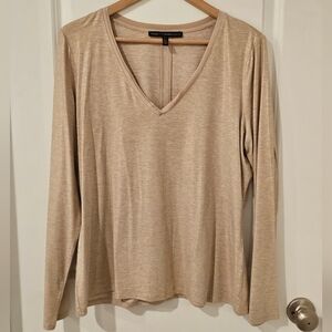 Gold Shimmer Long Sleeve Blouse, Size XL
